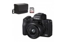 CANON EOS M50 Noir + 15-45 mm f/3.5-6.3 IS STM + Sac Canon SB130 + carte SD 16 Go