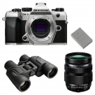 Nouveau : OM SYSTEM OM-5 Mark II Silver + 12-40 mm f/2,8 PRO II + Jumelles 8-16X40 S + 2e batterie BLS-50
