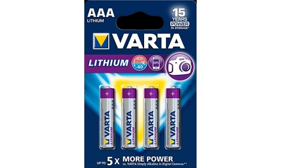VARTA Pile Lithium AAA / LR03 x4