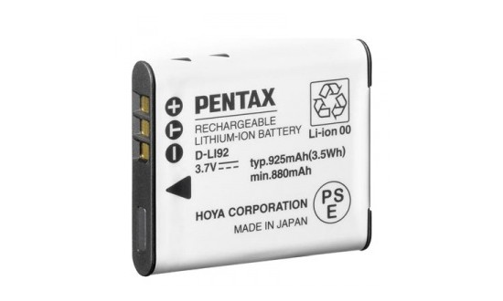 PENTAX D-LI92 Batterie pour WG1/2/3/10/50/ X70/ RZ10/18/ I10