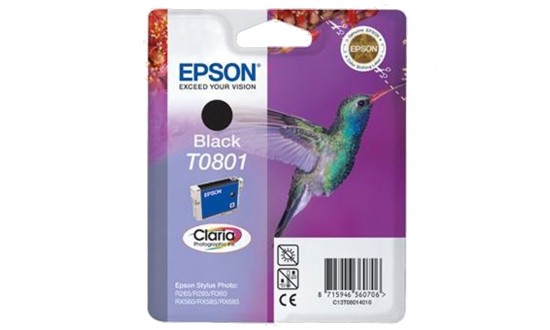 EPSON ENCRE T0801 COLIBRI NOIRE P50/PX700W/710/800WF/810/R265/RX