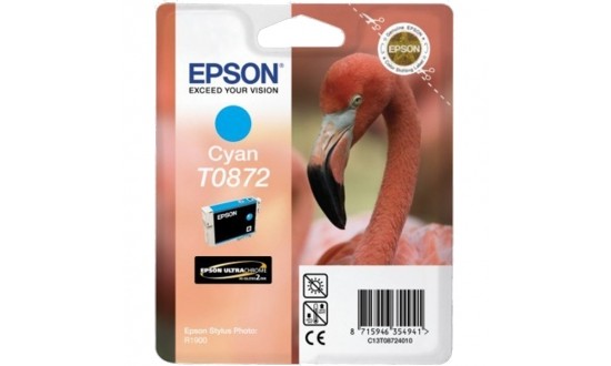 EPSON ENCRE T0872 FLAMAND ROSE CYAN POUR R1900
